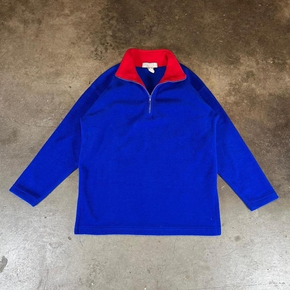 Vintage 90s Red & blue vintage quarter zip sweatshirt Size men's small